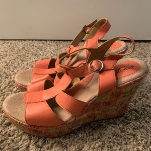 Orange Sandal Wedges